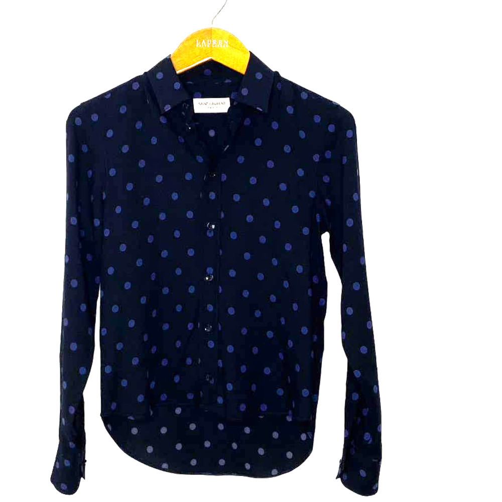 Saint Laurent Paris polka dot blouse
